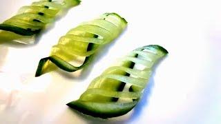 Awesome  decoration of  cucumber - Vegetable Carving & Carving cucumber - Garnish