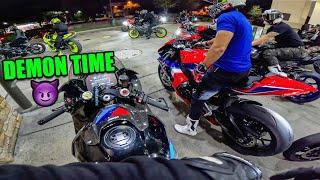 FAST SUPERBIKES TAKEOVER MIAMI HIGHWAYS AT NIGHT   Ninja H2 Fireblade M1000rr ZX10r R1 R6