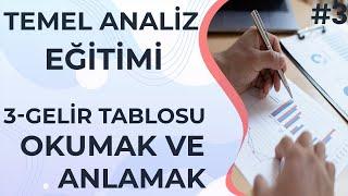 TEMEL ANALİZ İLE GELİR TABLOSU OKUMAK VE ANLAMAK - Temel Analiz Eğitimi 3 Gelir Tablosu Püf Nokta