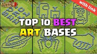 Top 10 Best TH13 FunnyTrollArt Bases 2024  Town Hall 13 Best Artistic Bases Copy Link