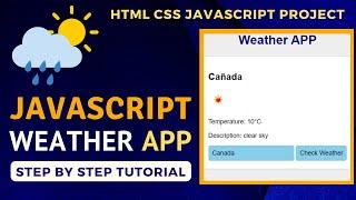 Weather APP Project  HTML CSS JavaScript Weather APP Project Step-by-Step Tutorial in HindiUrdu