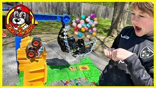 Hot Wheels Monster Trucks Arena Smashers UNBOXING  Rhinomite Chargin Challenge WITH TONS OF ORBEEZ