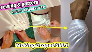  How to Make Draped Mermaid Skirt × How to Sew a Dress × Draped Skirt Pattern × Sewing Tutorial