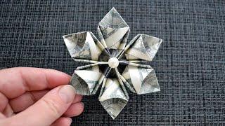 My MONEY FLOWER  Dollar Origami for Graduation Lei  Tutorial DIY by NProkuda