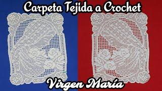 Carpeta Virgen María  Tejida a Crochet ● Video 1