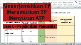 CARA MENYUSUN TP dan ATP dari CP pada KURIKULUM MERDEKA - FASE C - PENDIDIKAN PANCASILA