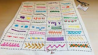 ¡Wow 41 PUNTADAS DE BORDADO A MANO PARA TU MUESTRARIO FACIL Y RAPIDO  EMBROIDERY STITCHES