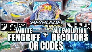 QR CODES WHITE FENGRIFF + ALL EVOLUTION RECOLORS DUAL LAYERS - BEYBLADE BURST APP QR CODES