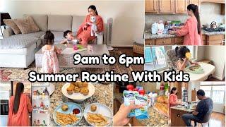 Pakistani MOM 9am To 6pm SUMMER Routine With Kids Kids MEAL Ideas  GROCERY RESTOCK 