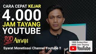 CARA CEPAT KEJAR 4000 JAM TAYANG ️ UNTUK YOUTUBER PEMULA COBA CARA INI BERHASIL 100 % AMAN & GRATIS