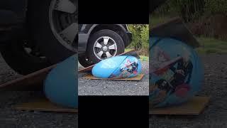 EXPERIMENT 　beachballs vs car tire crushing #shorts