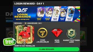 HOW TO GET FREE 99 OVR RONALDO EURO FC MOBILE 24  FREE EURO & COPA AMERICA GIFT PACKAGE FC MOBILE