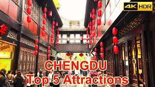 Top 5 Chengdu Tourist Attractions  2024 Trip to Chengdu Travel Vlog EP1  4K HDR