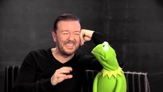 Ricky Gervais and Constantine - In Conversation - On Muppets Most Wanted  OFFICIAL HD