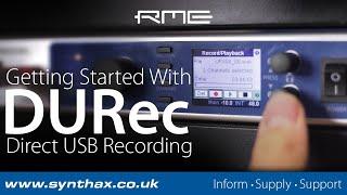 RME DURec Getting Started with Direct USB Recording