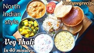 North Indian style Veg Thali in 40 minutes  Festival lunch menu