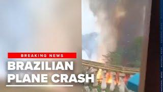 Video shows passenger plane falling out of sky over São Paulo Brazil