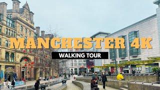 MANCHESTER UK  4K Walking Tour  2024 HDR