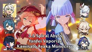 3 5 Spiral Abyss  Yanfei Vaporize & Ayaka Monocryo