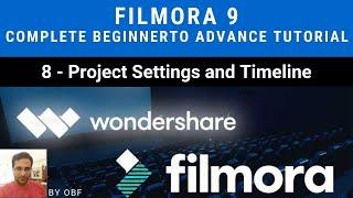 filmora 9 Complete beginner to advance  tutorial -8-  project setting and timeline Urdu