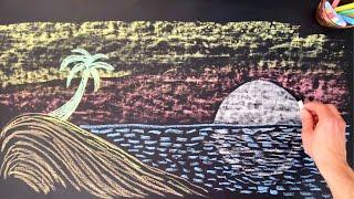 How to Draw a Beach  Chalk Art & Disney Lullabies