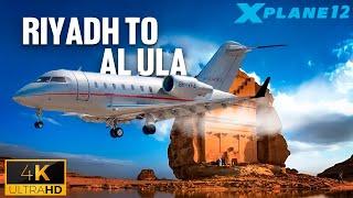 X-Plane 12  Riyadh to Al Ula  Bombardier Challenger 650 by Hotstart  4K  Flight Simulator XP12