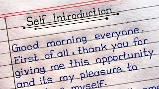 How To Introduce Yourself In CollegeSchool  Self Introduction  English Writing 