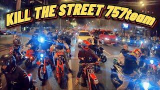 СТАНТ НА МОПЕДАХ ПО ЦЕНТРУ МОСКВЫ KILL THE STREET 757team ПОЛИЦИЯ #stunt #полиция #motorcycle #дпс