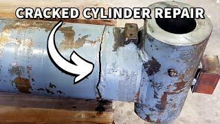 Cracked Excavator Hydraulic Cylinder Weld Repair  Machining & Welding