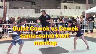 Gulat Cowok vs Cewek seru  sama-sama kuat mantap #shorts