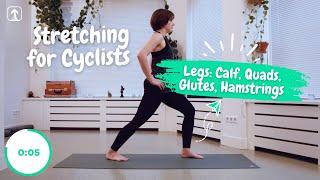 5min Stretching Routine for Cyclists - Legs - Calves Quads Groins Glutes