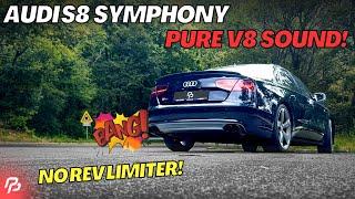 Audi S8  PURE V8 Symphony  Pops & Bangs *NO REV LIMITER*