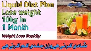 Weight Loss With Liquid Diet Plan Urdu hindi  Weight Loss With Dash Diet  weight Loss Diet Plan