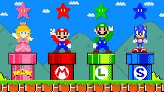 Super Mario Party Minigames with Mario vs Luigi vs Peach vs Sonic...
