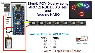Simple POV Display using APA102 RGB LED STRIP and Arduino NANO