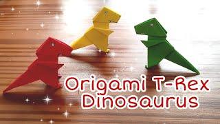 Origami T-Rex  Cara Membuat Origami Dinosaurus Tyrannosaurus  Paper Toys  Paper Craft