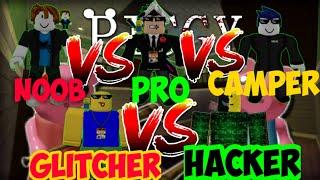 ROBLOX PIGGY  NOOB vs PRO vs CAMPER vs GLITCHER vs HACKER Challenge.