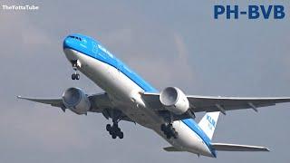 KLM Asia - Boeing 777-300 ER - Takeoff + Landing at AMS PH-BVB