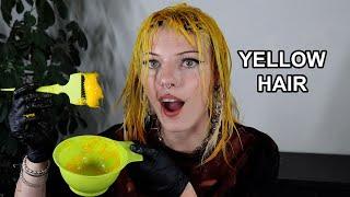 dyeing my hair BRIGHT YELLOW *omg*