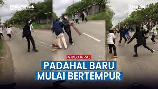 Baru Mulai Bertempur Warga Langsung Bubarkan Tawuran Remaja Hingga Bawa Kayu Dan Bambu