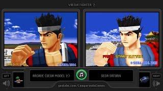 Virtua Fighter 2 Arcade vs Sega Saturn Side by Side Comparison