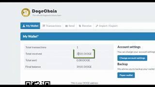 Вывод средств Dogecoin с крана FreeDogecoin на кошелёк Dogechain