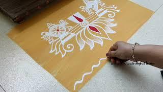 Akshaya tritiya special  Lakshmi pooja rangoli  Tulasi kota muggulu  Shanku chakra namam muggulu