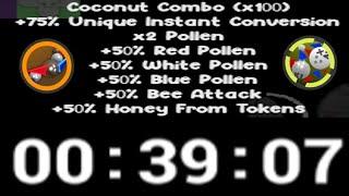 World Record fastest 0-100x Combo Coconuts  Roblox Bee Swarm Simulator