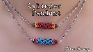 DIY Beaded Cylinder Pendant  Earrings tutorial 