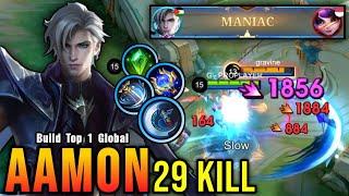 29 Kills Aamon Almost SAVAGE with Insane Critical Damage - Build Top 1 Global Aamon  MLBB