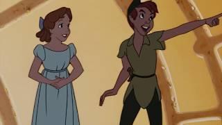 Disneys Peter Pan Peter Pan and Darling Children Fly