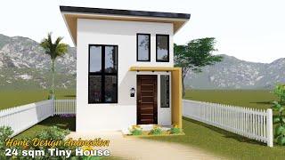 #housedesign #pinoyhouse #shorts Modern Tiny House Design Idea with Loft  24 sqm floor area