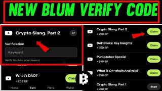 Blum All Verify Code  Blum New Code  Blum Verify Code  Blum New Verify Code Today New Blum Code