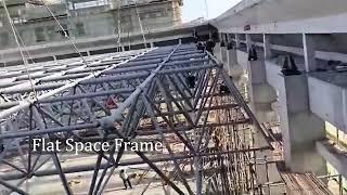 Space frame flat roof Construction